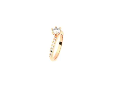 6 Prong Classic Engagement Ring w Pave Side Stones ENGCP01 STL 3D print model