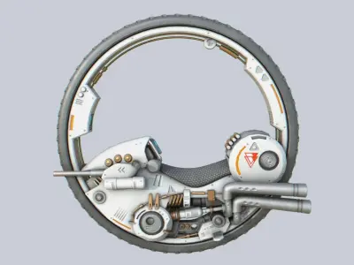 Mono wheel vehicle Low-poly 3D model