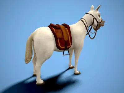 Cartoon horse Low-poly 3D model