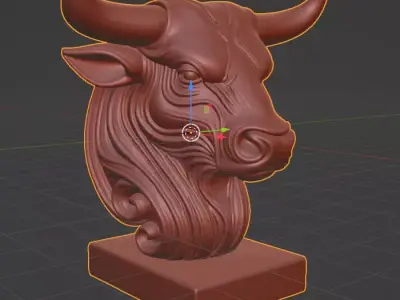 Bull Bust Decorative Sculpture 3D print model