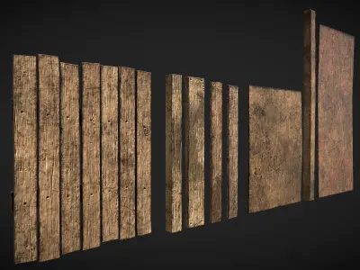 Old Plywood Set RC Free low-poly 3D model