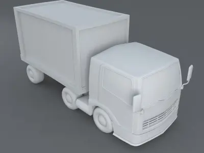Toon Truck Low-poly 3D model