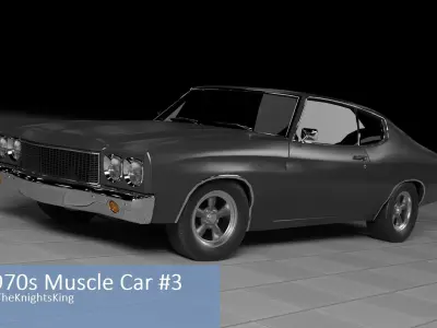 60s and 70s Car Pack 2 - 6 Cars Low-poly 3D model