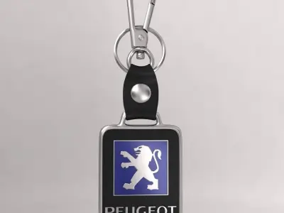 Peugeot car logo keychain 3d model  3D model