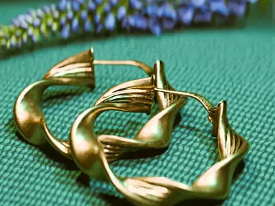 modern earrings 3D model