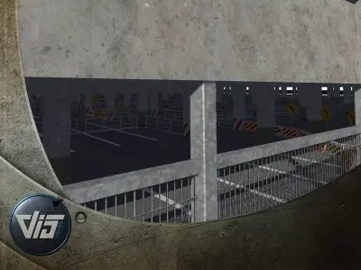 Parking Garage Racing Track Low-poly 3D model
