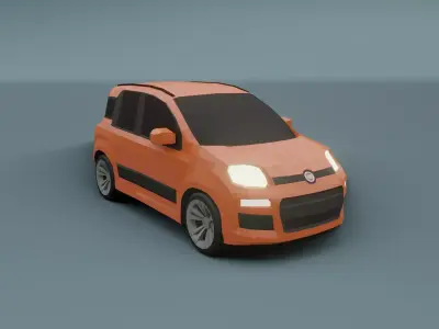 Fiat Panda 2012 low poly 3D model Low-poly 3D model