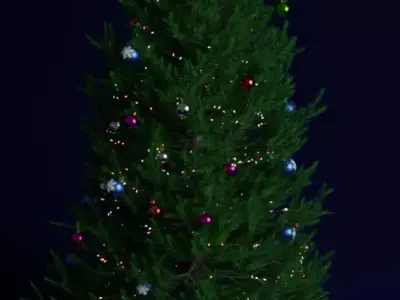 Realistic cristmass tree and cristmass bals 3D model