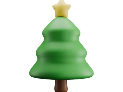 Christmas Tree Icon Low-poly 3D model