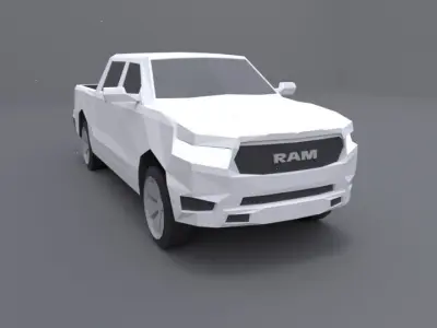 Dodge Ram 2019 lowpoly 3D model Low-poly 3D model