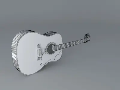 Gibson Dreadnought Acoustic guitar Free 3D model