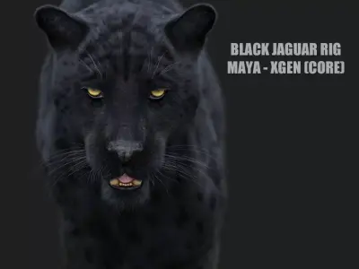 Black Jaguar RIG Xgen core 3D model