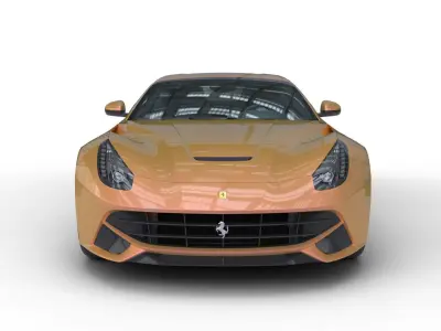 Ferarri F12 Berlinetta Realistic Vehicle with Interior Low-poly 3D model