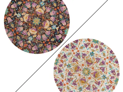 Round Rug Set 22 3D model