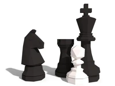 Low Poly Chess Pack Free low-poly 3D model