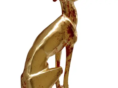 Tazy dog Low-poly 3D model