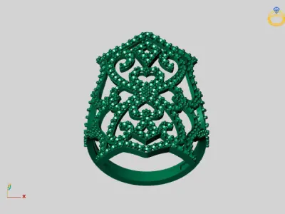 Vintage Womens Diamond Ring Women Rings 3dmodels 3D print model 3D print model 19