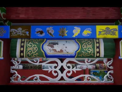 Ancient Mongolian kings great door 3D model