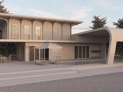 Villa 3D scene environment  Free 3D model