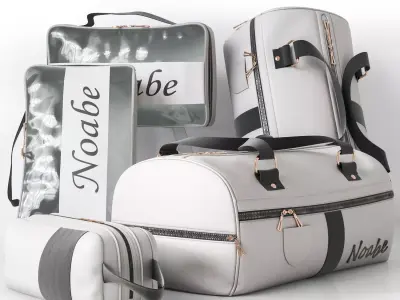 Collection of bags and backpacks for travel 3D model