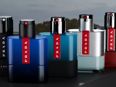 Prada Luna Rossa Perfume Low-poly 3D model