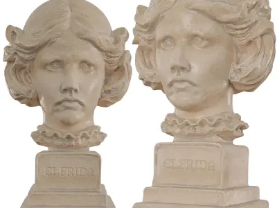 Stone Bust of Elfrida - Classical Sculpture Low-poly 3D model