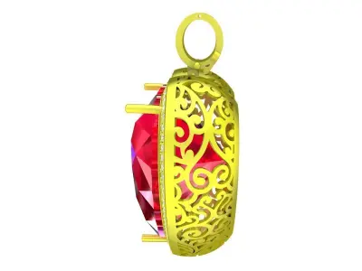 A7856 Art Diamond Heart Pendant 3D Model 3D print model