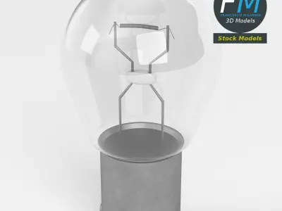 12V incandescent car light 3D model