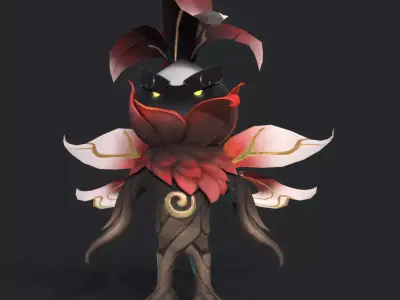flower demon Low-poly 3D model