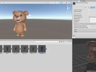 High-Quality 3D Cartoon Bear Animated Low-poly 3D model