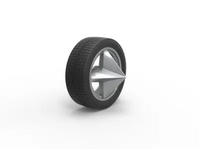 Car wheel 9 Scale 1 to 25 3D print model