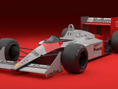 Mclaren MP44 F1 Car Ayrton Senna car 3D model