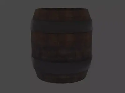Wooden Barrel  Free low-poly 3D model