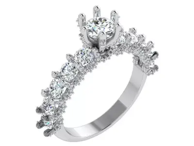 Round Diamond Peg Setting Ring 4672 3D print model
