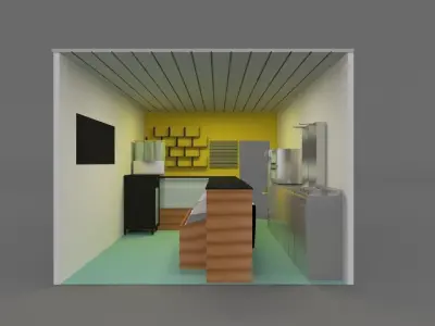 Take away 3d model Interior Low-poly 3D model