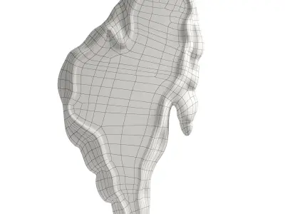 Crete luxury art design Melted Mirror Vertical 3D model