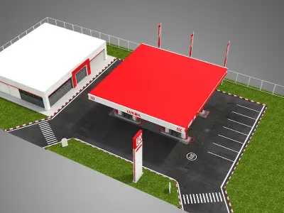 gas station 3D model