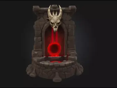 Dragons Red Portal  Gateway Blazing with Ancient Power 3D model