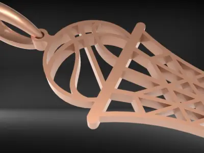 Basketball Net Necklace Pendant Charm Sport Jewelry 3D print model