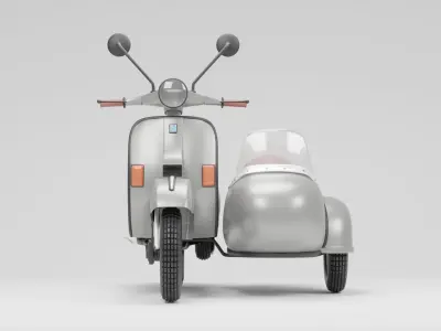 Vespa PX 125 2011 With Sideca 3D model