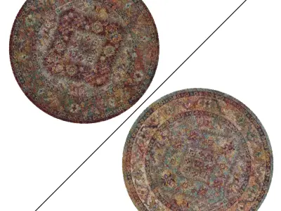 Round Rug Set 68 3D model