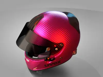 UVEX FP5 Carbon Helmet pink color High-Quality 3D Model  3D model