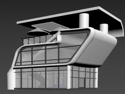 Predio Comercial Modelo Futuristico 3D model