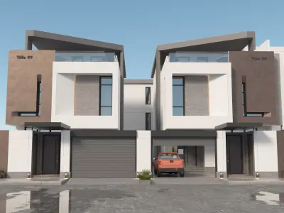 Private Residential Villas Complex  3D model