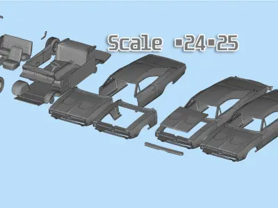 Car 3d printing models Charger second gen with interior 3D print model