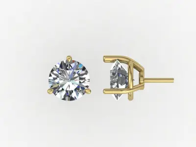 Diamond Jewelry Stud Earrings 15mm 3D print model