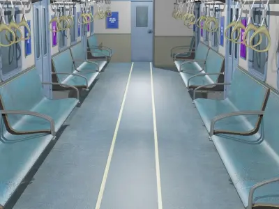 Subway Train Interior  Low-poly 3D model