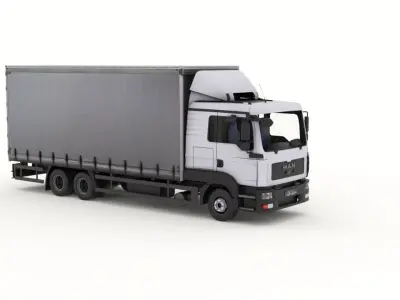 MAN TGL  6x2  Cargo Truck Low-poly 3D model