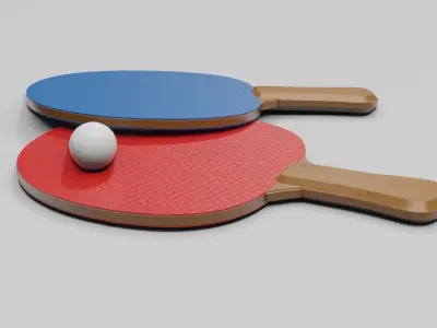 Table tennis bats Low-poly 3D model
