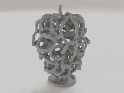 Interior decoration grapes art sculpture Low-poly 3D model